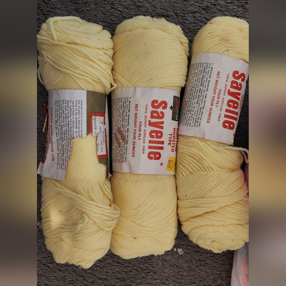 Vintage Yarn Sayelle Lot Of 3